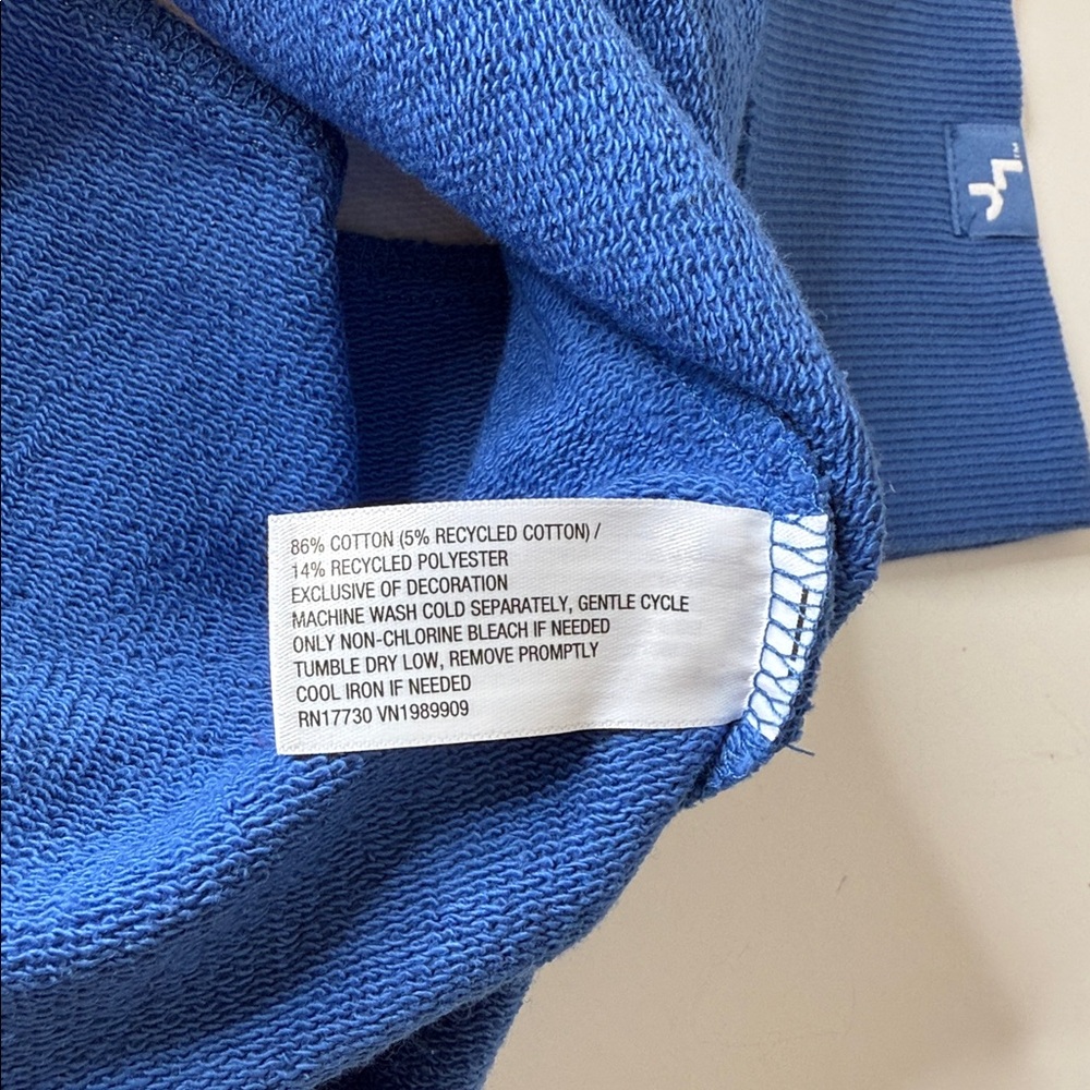 JoyLab Striped Oversized French Terry Crewneck Sweatshirt Blue White XXL - Picture 12 of 12